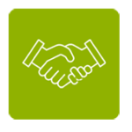 icon-partner Green icon of handshake symbolizing sustainable partnerships